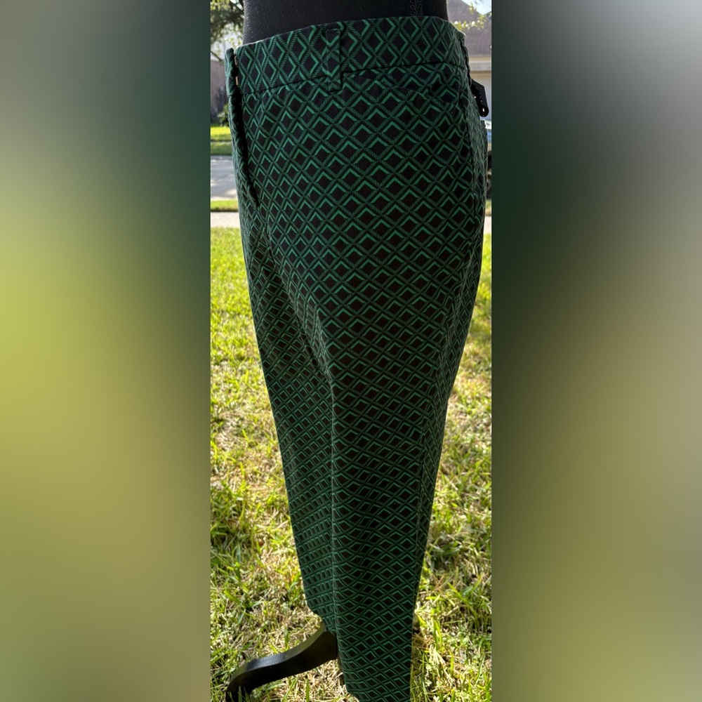 Worthington Black and Green Patterned Ankle Slim Pants - Picture 5 of 12